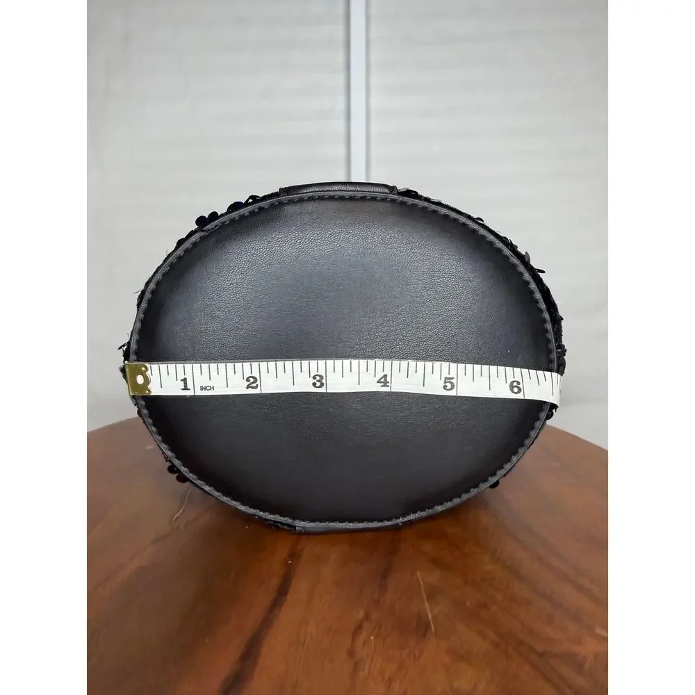 Badgley Mischka Black Sequin Bucket Bag NWT Crossbody MSRP $159